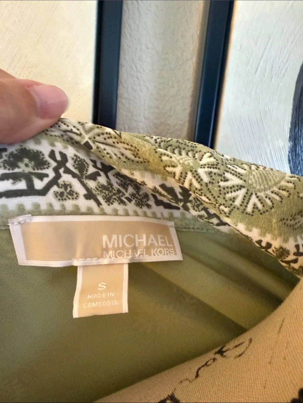 Paisley Long Satin Robe with Tie Belt - Sage Green